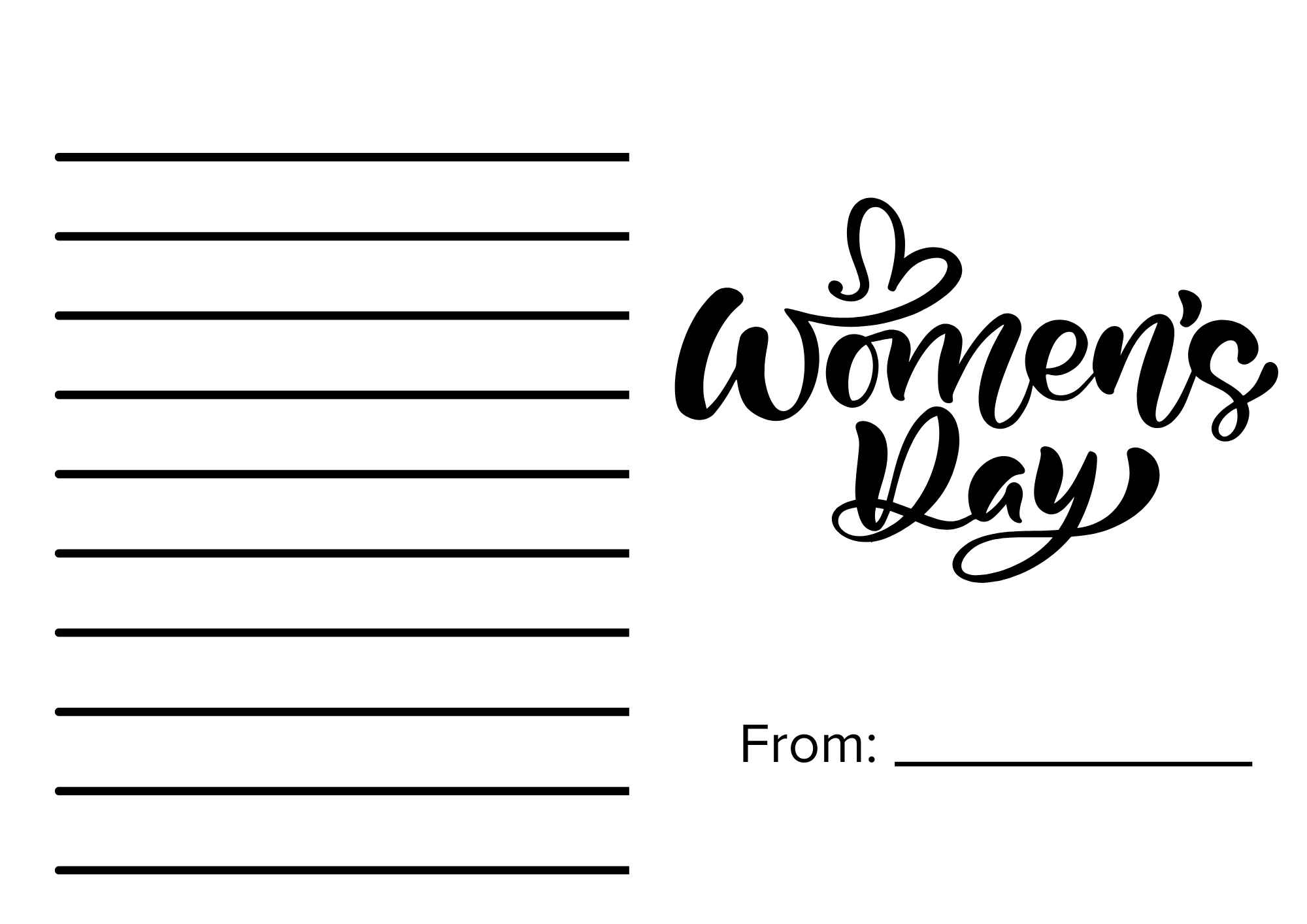International Women's Day Card for Writing pdf